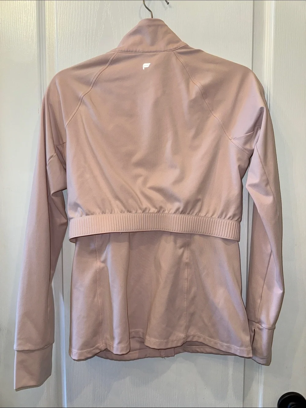 Fabletics Pale Blush Zip-Up Bomber Jacket